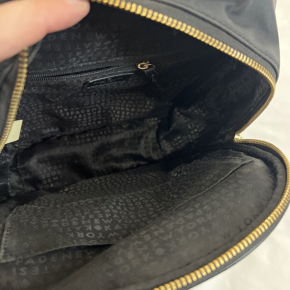 Kate‎ Spade Wilson Road Small Bradley Backpack Black Nylon Gold Leather Straps main image 13
